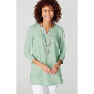 J. Jill Linen Mixed-Media A-Line Tunic